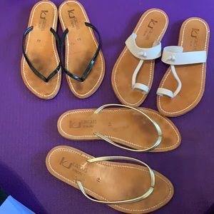 3 pairs Of KJACQUES flat wood sandals